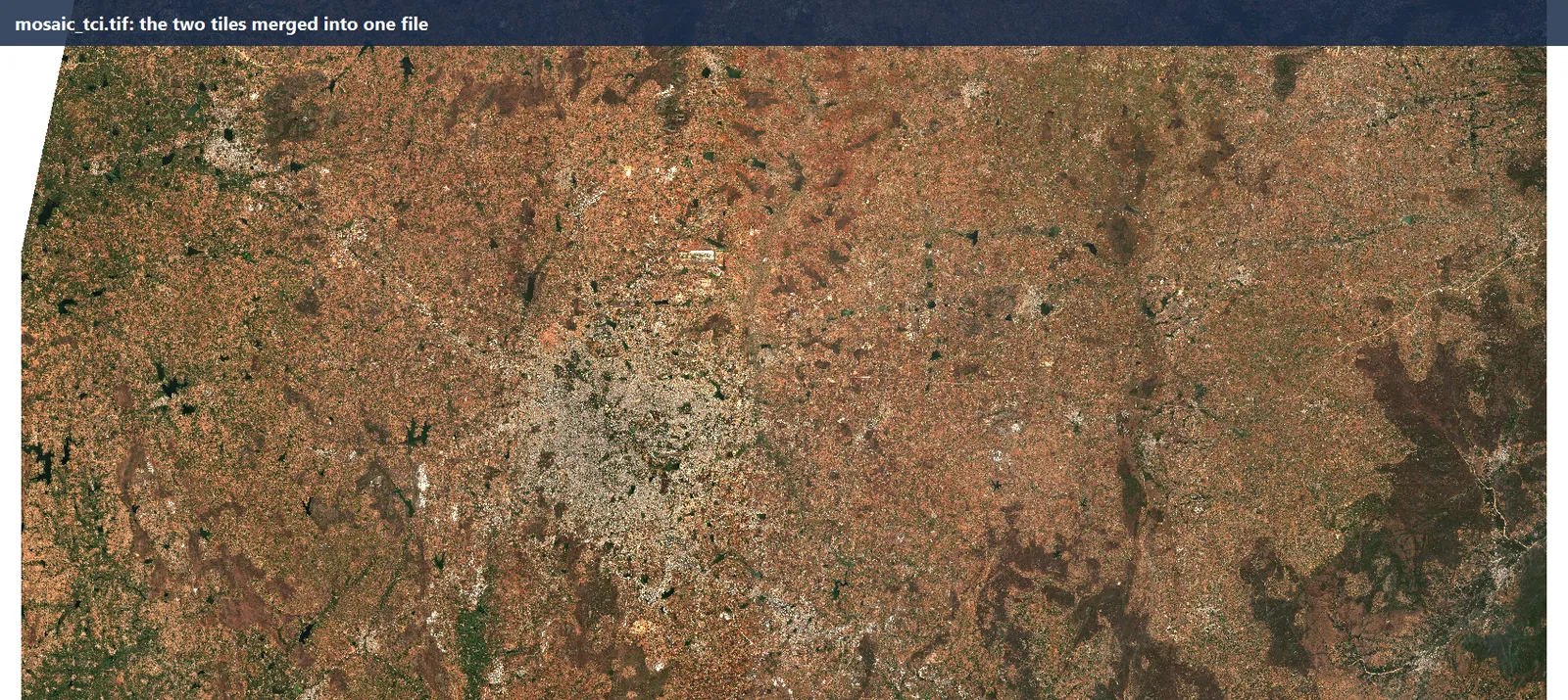 The merged mosaic as one continuous image