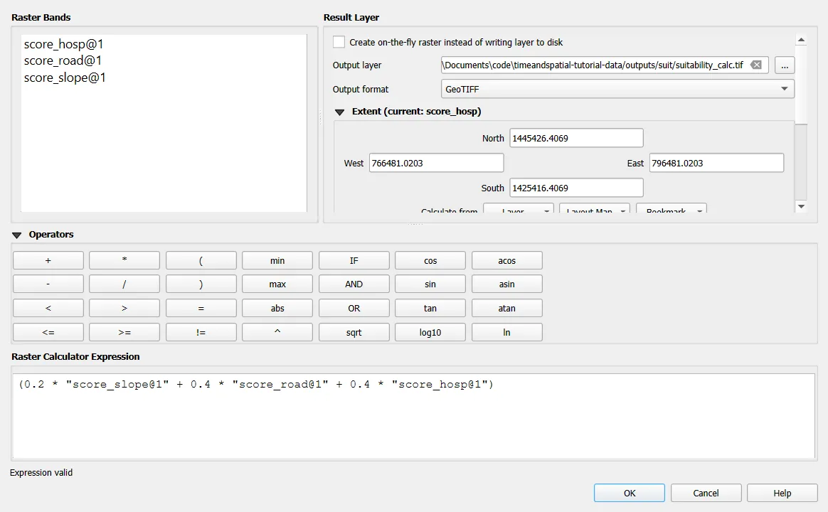 Raster Calculator with the weighted overlay expression