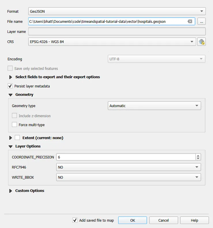 GeoJSON layer options with coordinate precision