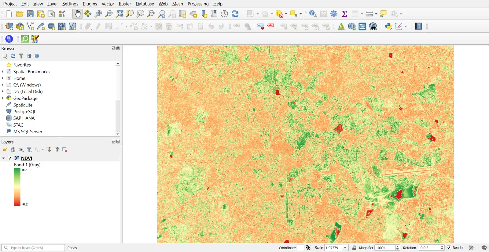 NDVI map with legend